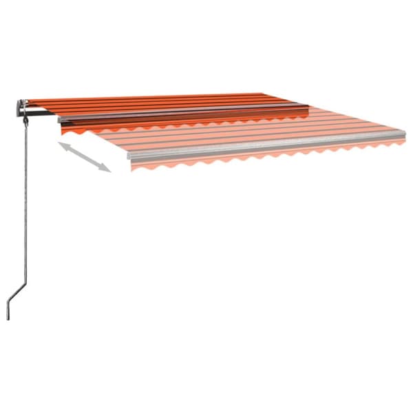 vidaXL Fristående markis manuell 450x300 cm orange/brun - Markiser