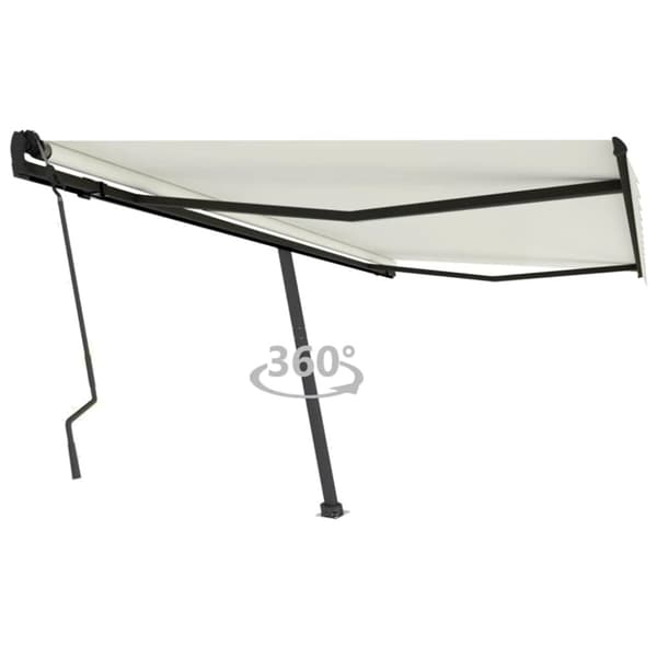 vidaXL Fristående markis manuell 450x300 cm gräddvit - Markiser