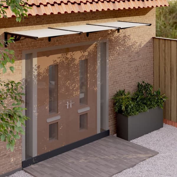 vidaXL dørbaldakin 358,5x90 cm polycarbonat sort og transparent - Markiser
