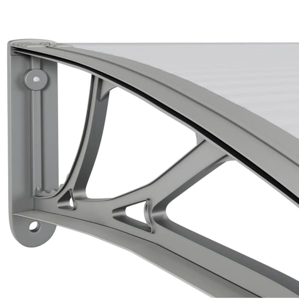 vidaXL dørbaldakin 400x100 cm polycarbonat grå -  Markiser