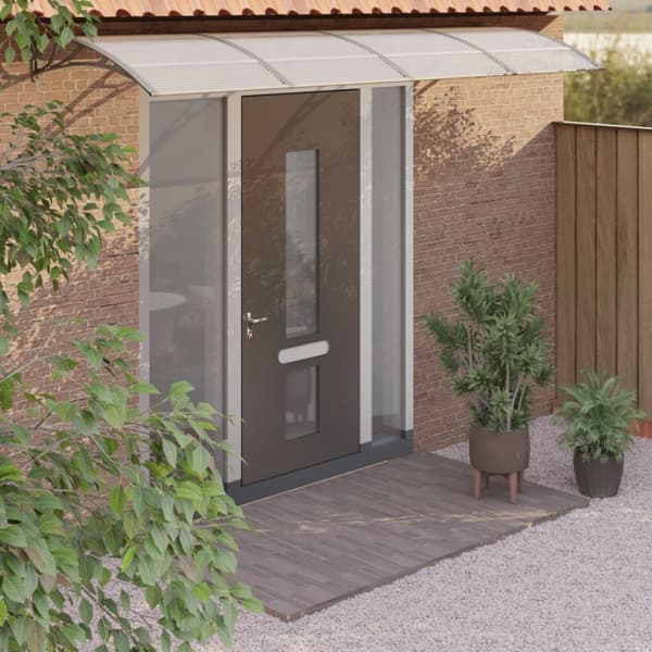 vidaXL Entrétak grå 400x100 cm polykarbonat -  Markiser