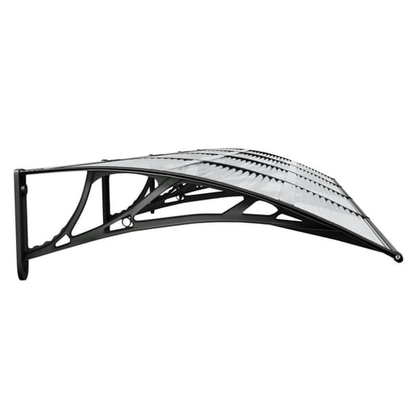 vidaXL Ovikatos musta ja läpinäkyvä 350x75 cm polykarbonaatti -  Markiisit