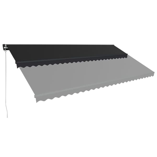 vidaXL Manuaalinen sisäänkelattava markiisi LED 600x300 cm antrasiitti - Markiisit