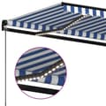 Pikkukuva 6 / 8: vidaXL Manuaalisesti kelattava markiisi LEDillä 600x300 cm sinivalk. -  Markiisit