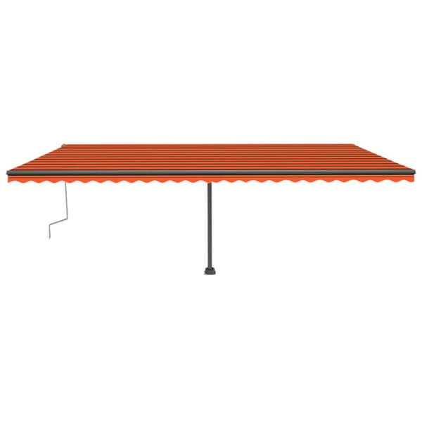 vidaXL Markis manuellt infällbar med LED 600x300 cm orange och brun - Markiser