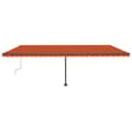 Miniatyrbild 3 av 11: vidaXL Markis manuellt infällbar med LED 600x300 cm orange och brun -  Markiser