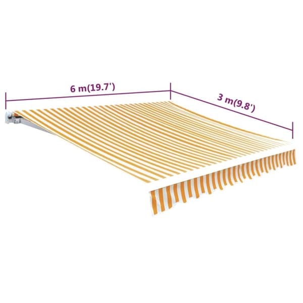 vidaXL Markisduk solros 6 x 3 m gul & vit (utan ram) - Markiser