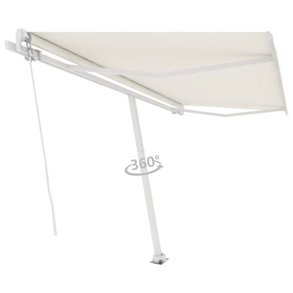 vidaXL Vapaasti seisova sisäänkelattava markiisi 400x300 cm kerma - Markiisit
