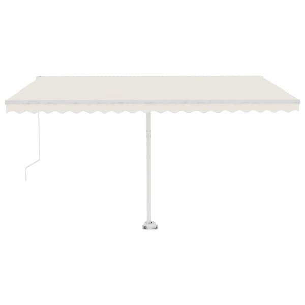 vidaXL Vapaasti seisova sisäänkelattava markiisi 400x300 cm kerma - Markiisit