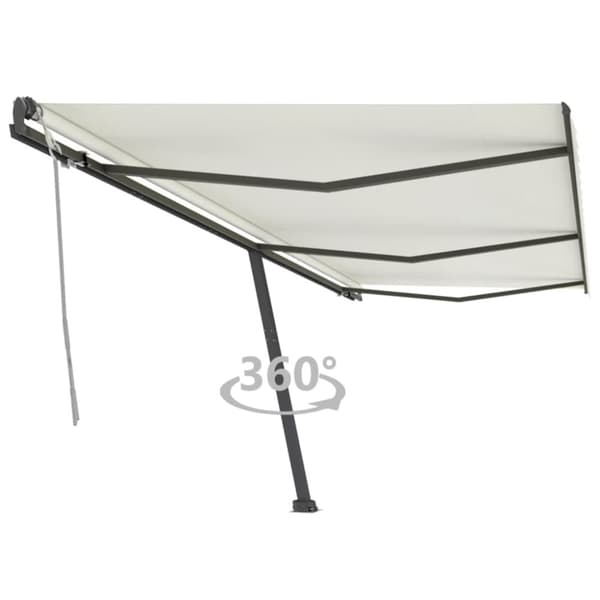 vidaXL Vapaasti seisova sisäänkelattava markiisi 600x300 cm kerma -  Markiisit