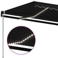 Miniatyrbild 6 av 8: vidaXL Markis manuellt infällbar med LED 450x350 cm antracit -  Markiser