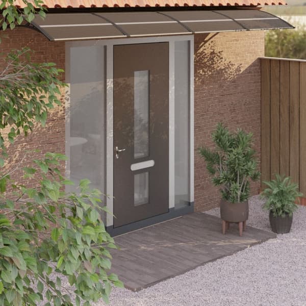 vidaXL Entrétak svart 350x75 cm polykarbonat - Markiser
