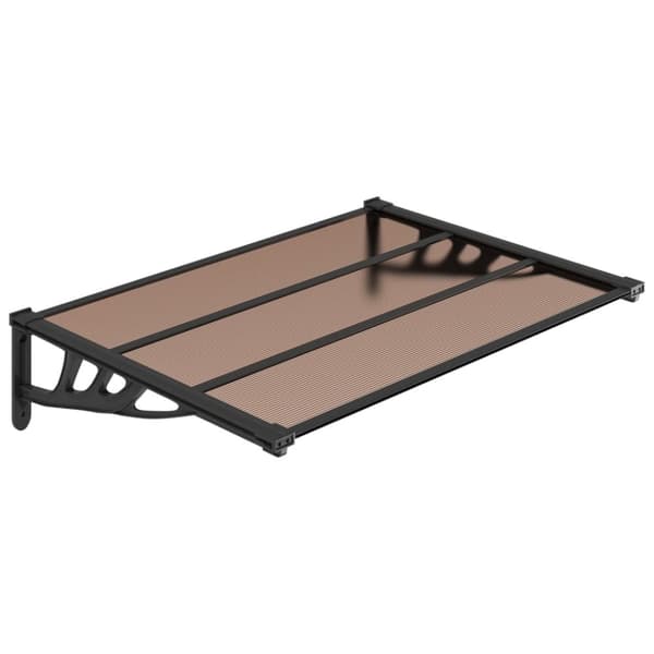 vidaXL dørbaldakin 122x90 cm polycarbonat sort -  Markiser
