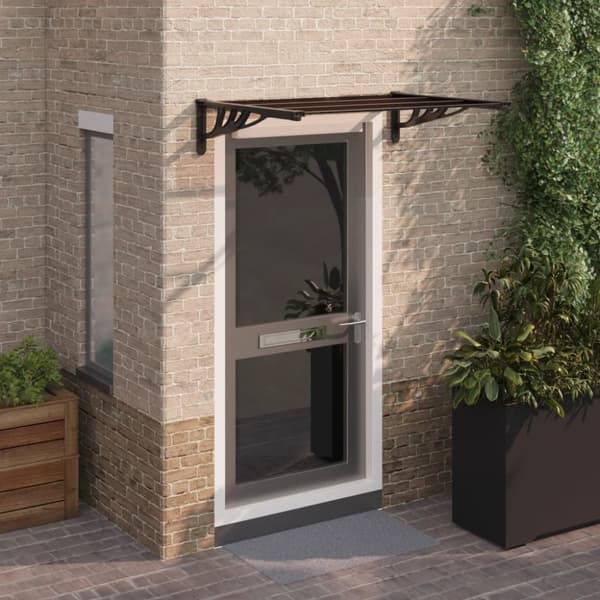 vidaXL dørbaldakin 122x90 cm polycarbonat sort -  Markiser
