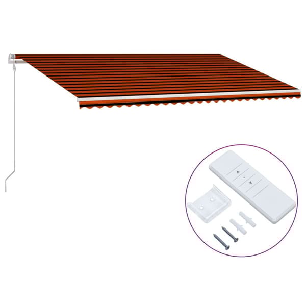 vidaXL Markis automatiskt infällbar 600x300 cm orange och brun - Markiser