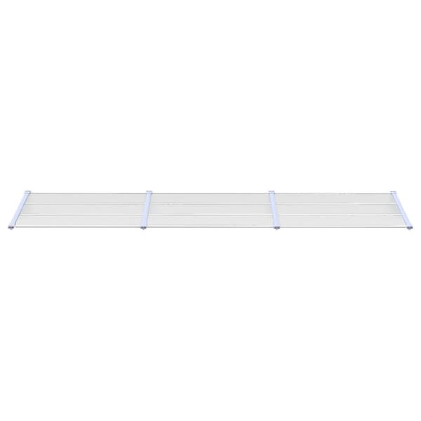 vidaXL Ovikatos harmaa ja läpinäkyvä 358,5x90 cm polykarbonaatti -  Markiisit
