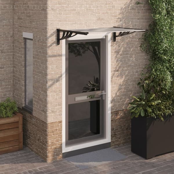 vidaXL dørbaldakin 122x90 cm polycarbonat sort og transparent -  Markiser