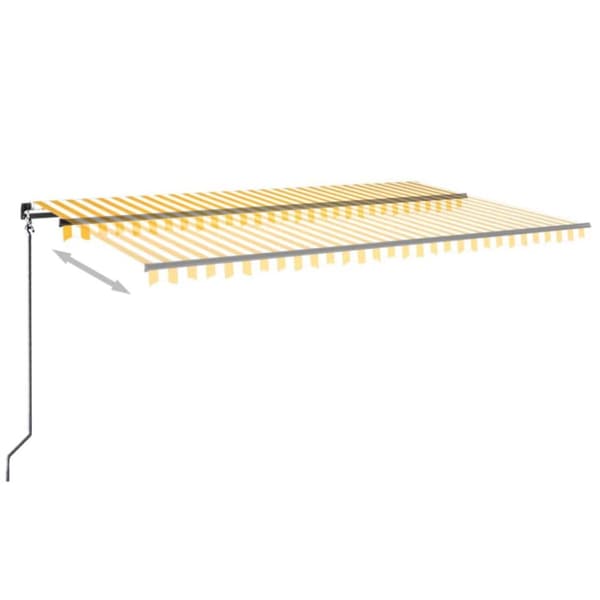 vidaXL Manuaalisesti sisäänkelattava markiisi 500x350 cm keltavalk. - Markiisit