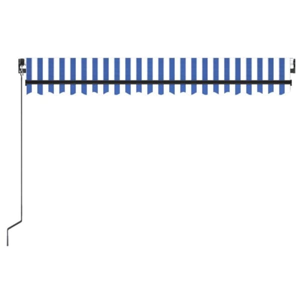 vidaXL Markis manuellt infällbar 400x350 cm blå och vit - Markiser