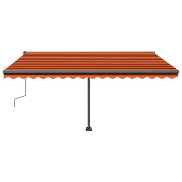 vidaXL Fristående markis manuellt infällbar 400x300 cm orange/brun - Markiser