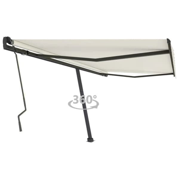 vidaXL Fristående markis manuellt 400x300 cm gräddvit - Markiser