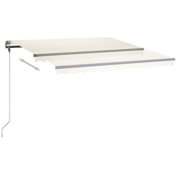 vidaXL Markis manuellt infällbar med LED 400x300 cm gräddvit - Markiser