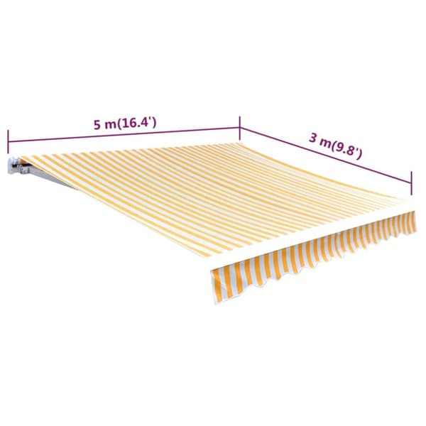 vidaXL Markisduk orange & vit 500x300 cm -  Markiser