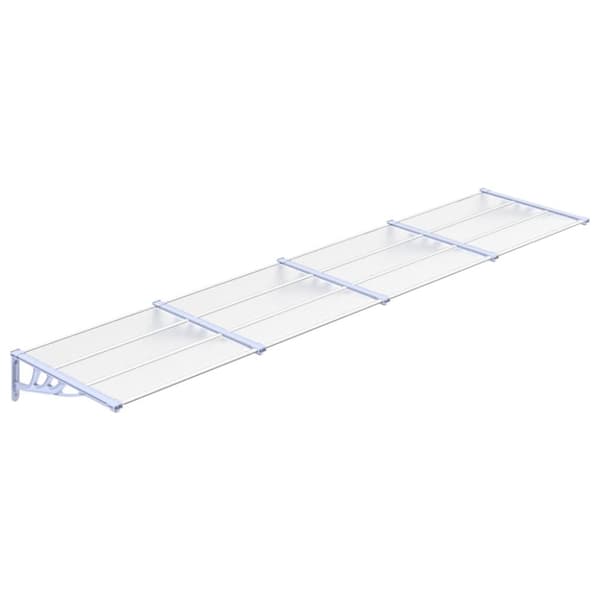 vidaXL dørbaldakin 396x90 cm polycarbonat grå og transparent -  Markiser