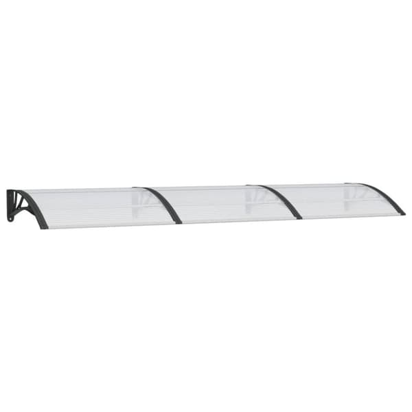 vidaXL Ovikatos musta ja läpinäkyvä 300x75 cm polykarbonaatti -  Markiisit