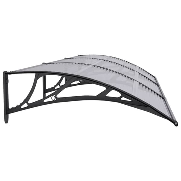 vidaXL Ovikatos musta ja läpinäkyvä 300x75 cm polykarbonaatti -  Markiisit