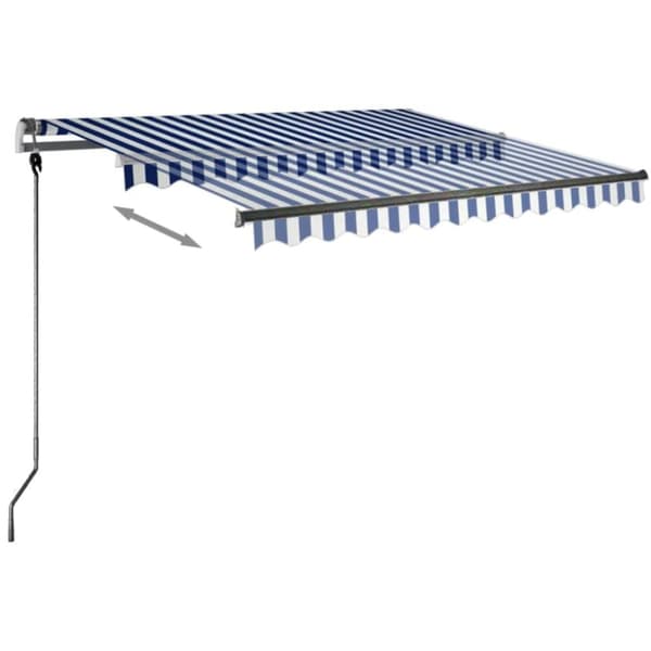 vidaXL Fristående markis manuellt infällbar 350x250 cm gul/vit - Markiser