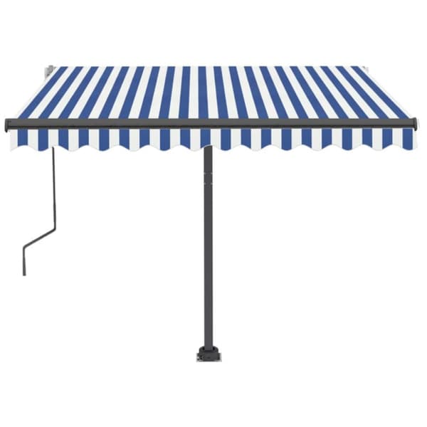 vidaXL Fristående markis manuellt infällbar 350x250 cm gul/vit - Markiser