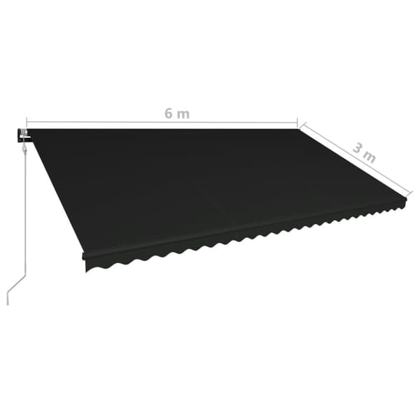 vidaXL Automaattisesti sisäänkelattava markiisi 600x300 cm antrasiitti - Markiisit