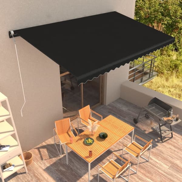 vidaXL Automaattisesti sisäänkelattava markiisi 600x300 cm antrasiitti - Markiisit