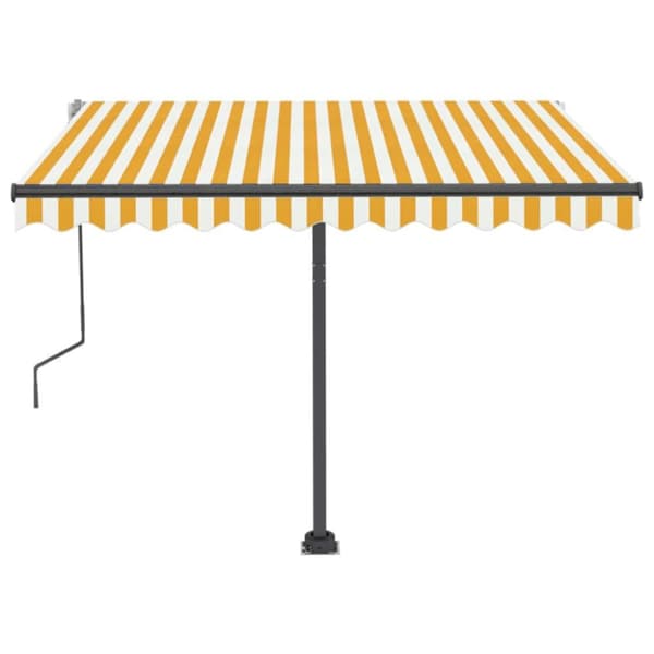 vidaXL Vapaasti seisova sisäänkelattava markiisi 300x250 cm keltavalk. -  Markiisit