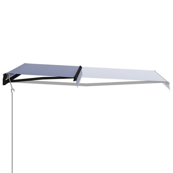 vidaXL Markis automatiskt infällbar 450x300 cm blå och vit -  Markiser