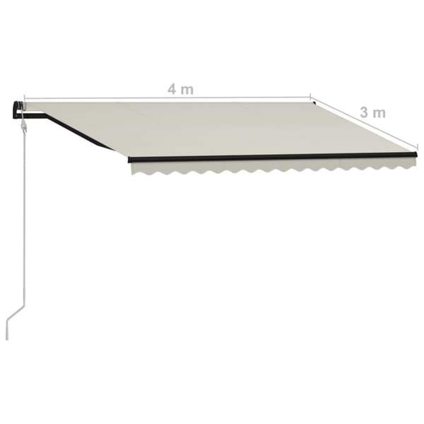vidaXL automatisk foldemarkise 400x300 cm cremefarvet -  Markiser