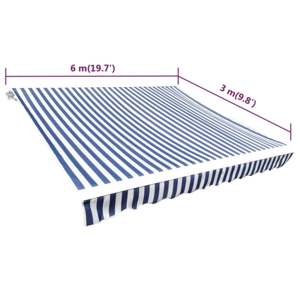 vidaXL Markisduk 6 x 3 m blå & vit (utan ram) -  Markiser