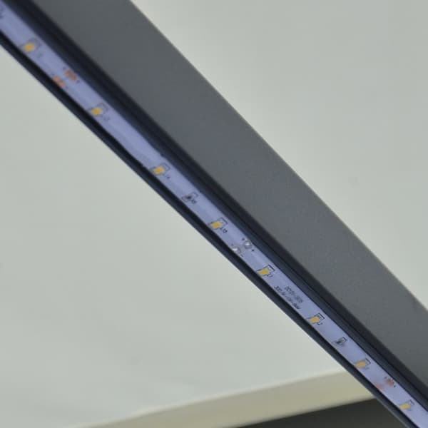 vidaXL Sisäänkelattava markiisi tuulisensori ja LED 300x250 cm kerma - Markiisit
