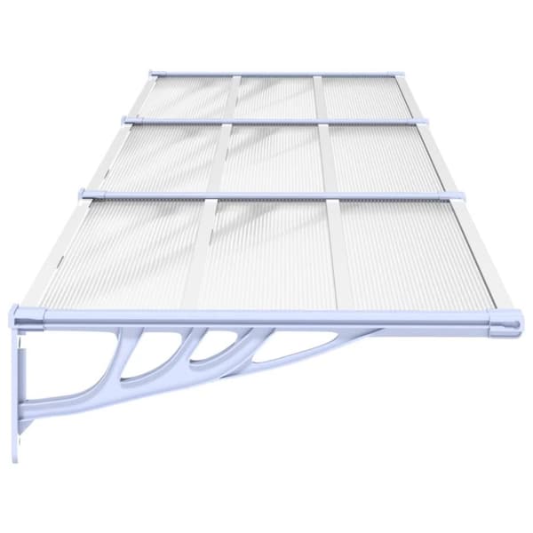 vidaXL Ovikatos harmaa ja läpinäkyvä 297,5x90 cm polykarbonaatti - Markiisit