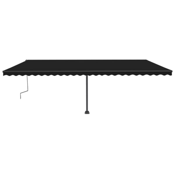 vidaXL Markis manuellt infällbar med LED 600x300 cm antracit - Markiser
