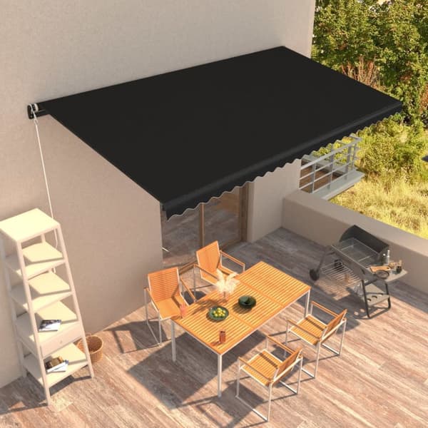 vidaXL Markis manuellt infällbar 600x300 cm antracit - Markiser