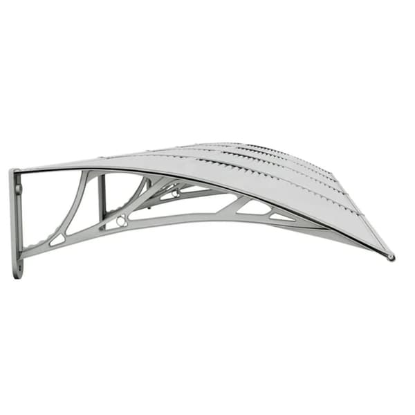 vidaXL Ovikatos harmaa ja läpinäkyvä 350x75 cm polykarbonaatti -  Markiisit