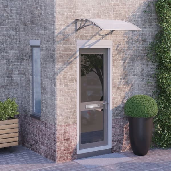 vidaXL Entrétak grå och transparent 80x75 cm polykarbonat -  Markiser
