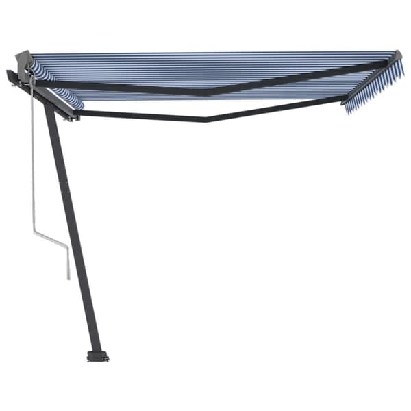 vidaXL Fristående markis automatisk 400x350 cm blå/vit - Markiser