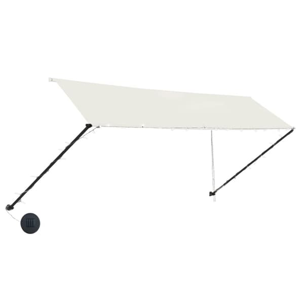 vidaXL Sisäänkelattava markiisi LEDillä 350x150 cm kerma -  Markiisit