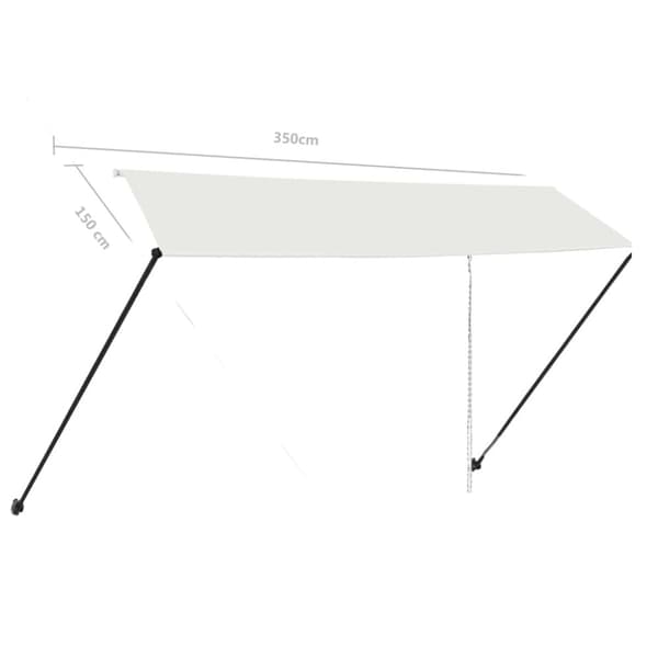 vidaXL Sisäänkelattava markiisi LEDillä 350x150 cm kerma -  Markiisit