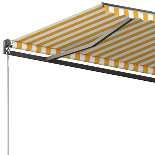 vidaXL Fristående markis automatisk 300x250 cm gul/vit -  Markiser