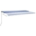 Pikkukuva 6 / 11: vidaXL Sisäänkelattava markiisi LED/tuulisensori 600x300 cm sinivalk. -  Markiisit