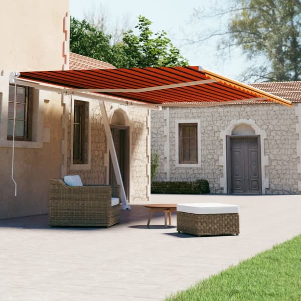 vidaXL Fristående automatisk markis 600x300 cm orange/brun -  Markiser